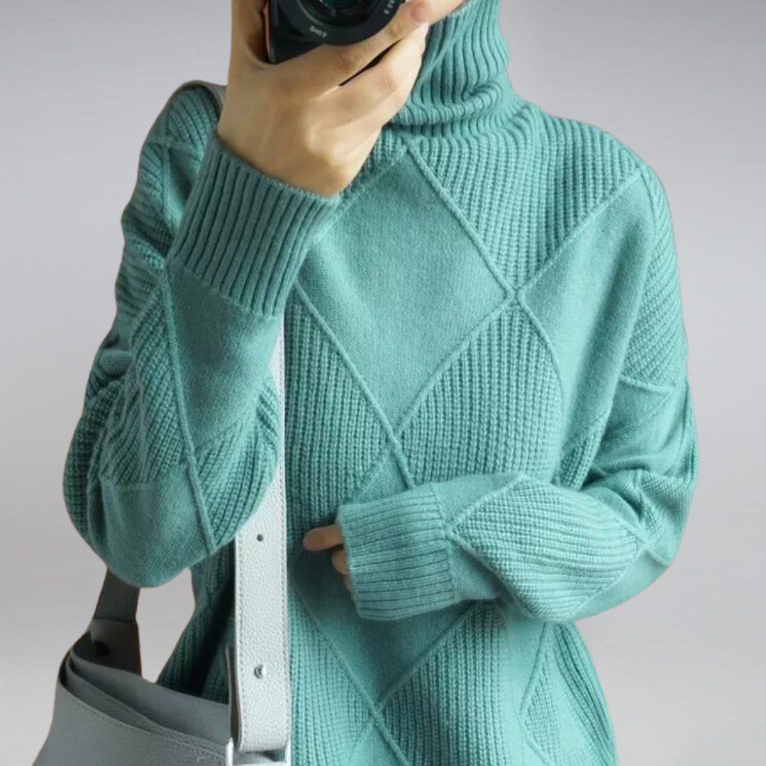 Damen Kuscheliger Rollkragenpullover Warm