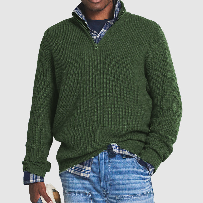 Herren Lässiges Pullover mit Reißverschluss