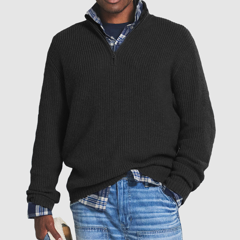 Herren Lässiges Pullover mit Reißverschluss