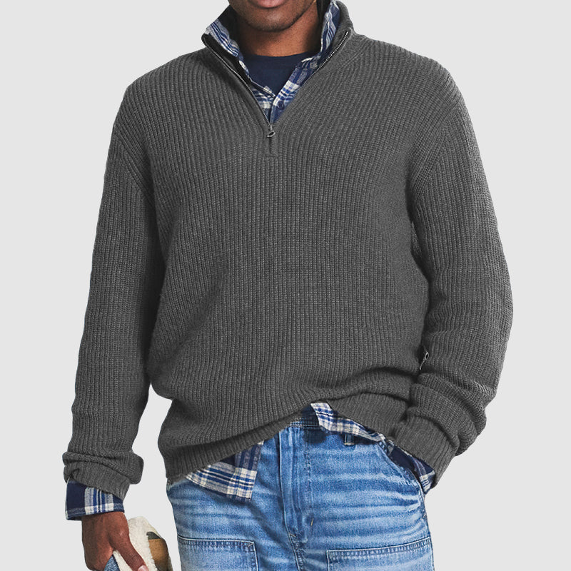Herren Lässiges Pullover mit Reißverschluss