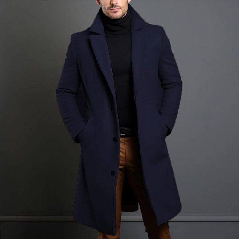 Herren Hochwertiger Mantel Lang