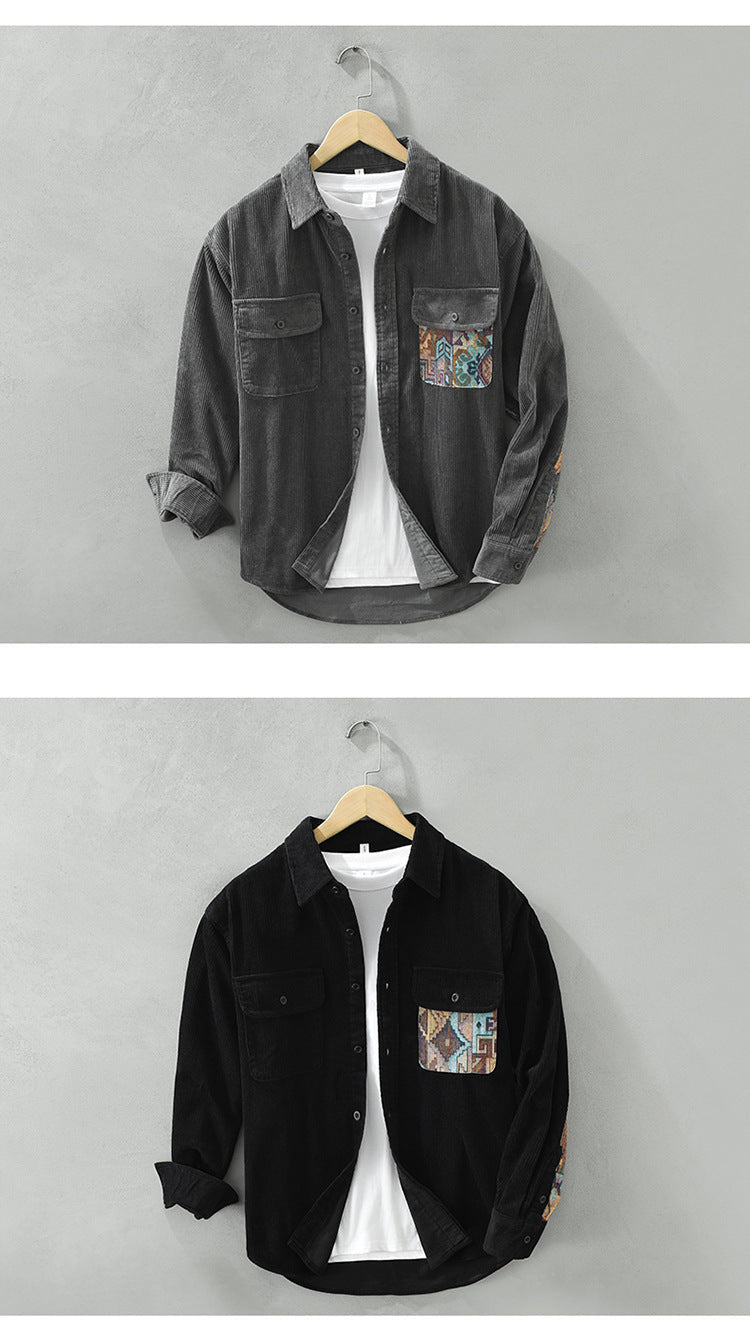 Herren Stilvolles Langarmhemd Vintage