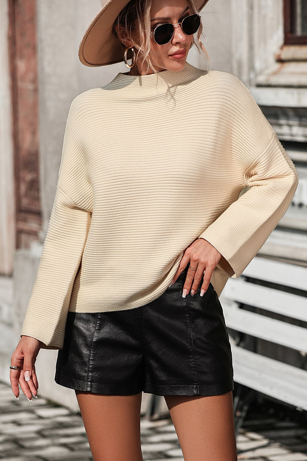 Romilda - Strickpullover mit Rundhalsausschnitt