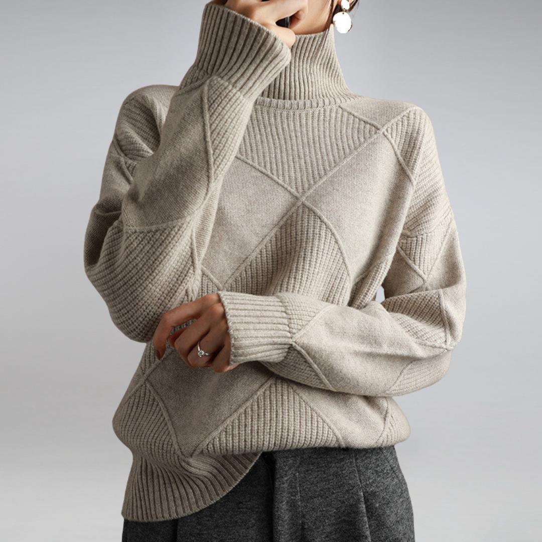 Damen Kuscheliger Rollkragenpullover Warm