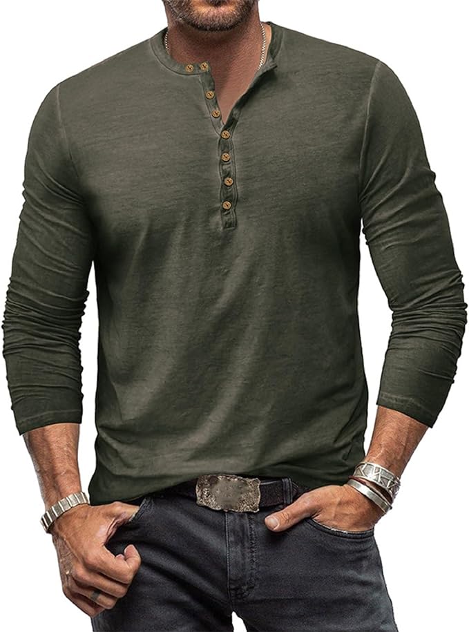 Herren Lockeres Shirt Langarm