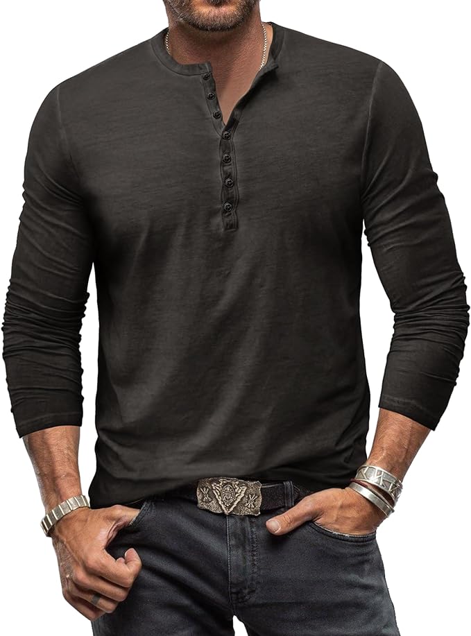 Herren Lockeres Shirt Langarm