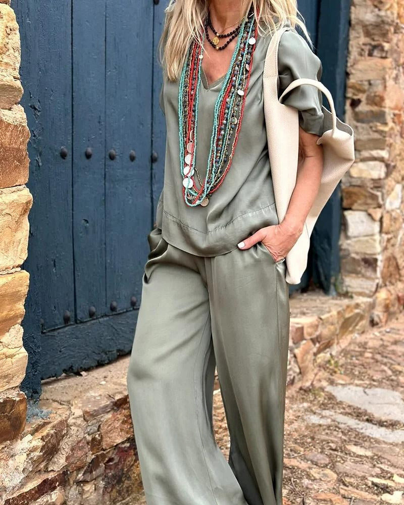 Hiltrun - Bluse & Hosen Set
