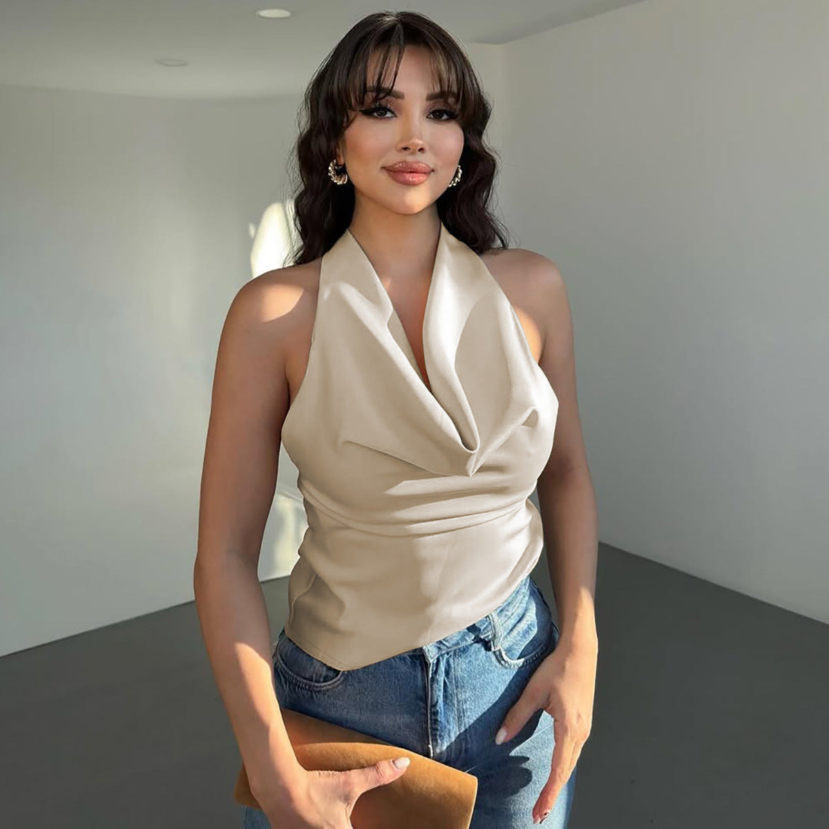 Ophelie | Neckholder-Top mit drapiertem Ausschnitt