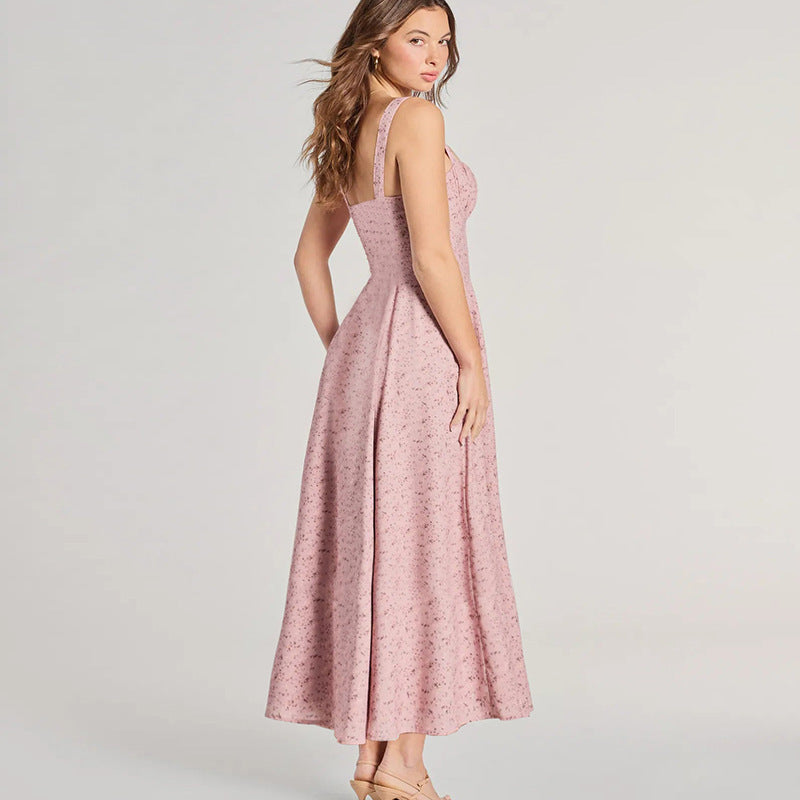Veyla - Damen Blumenkleid mit Trägern Midi