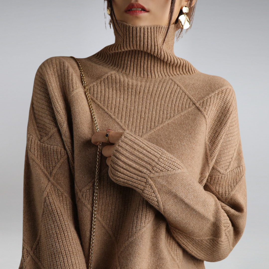 Damen Kuscheliger Rollkragenpullover Warm