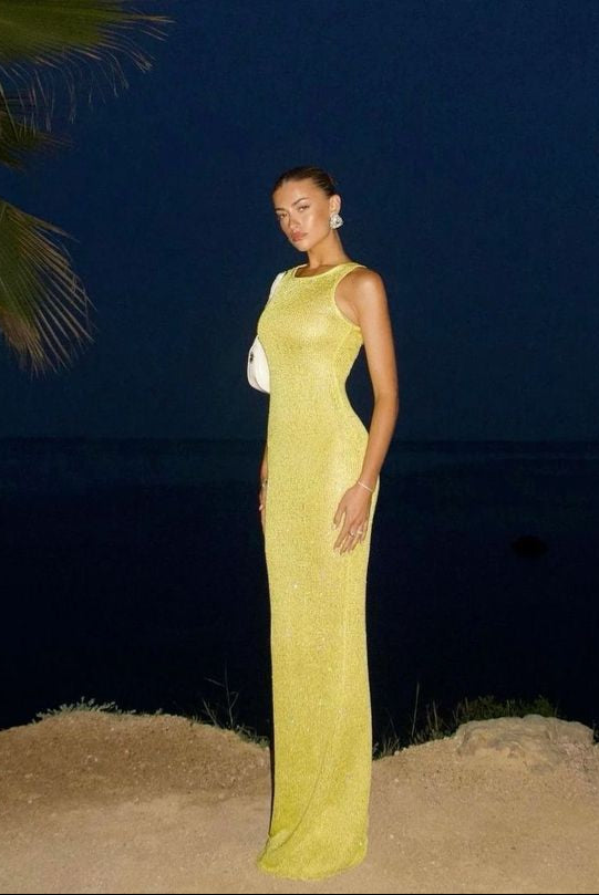 Yalina - Damen Ärmelloses Kleid Maxi