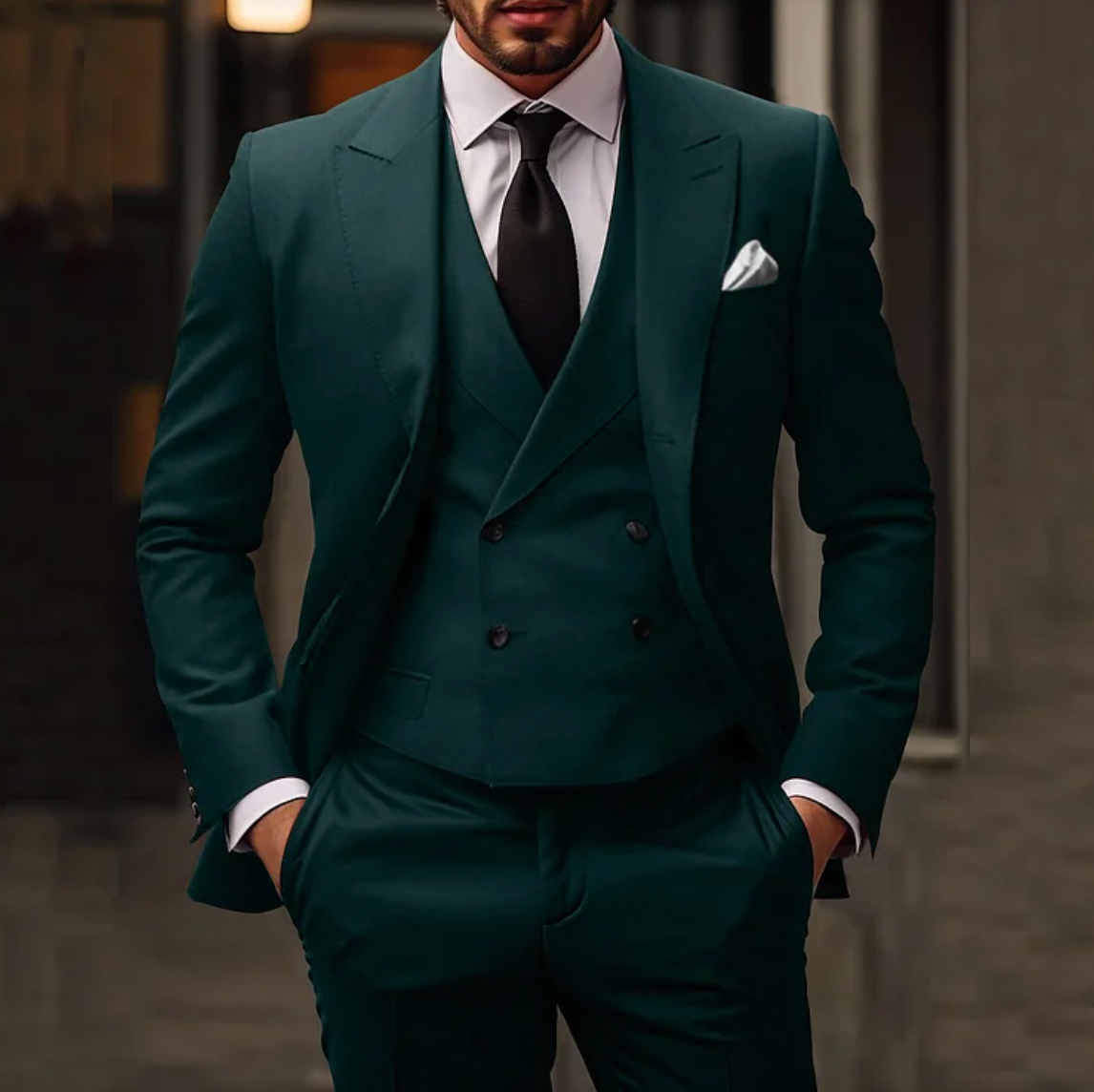 Herren 3-Teiliger Anzug Slim Fit