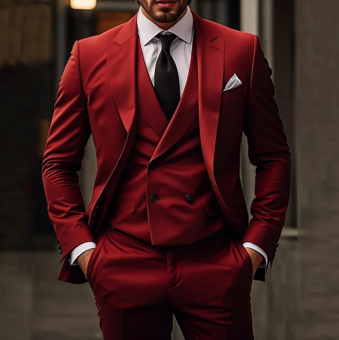 Herren 3-Teiliger Anzug Slim Fit