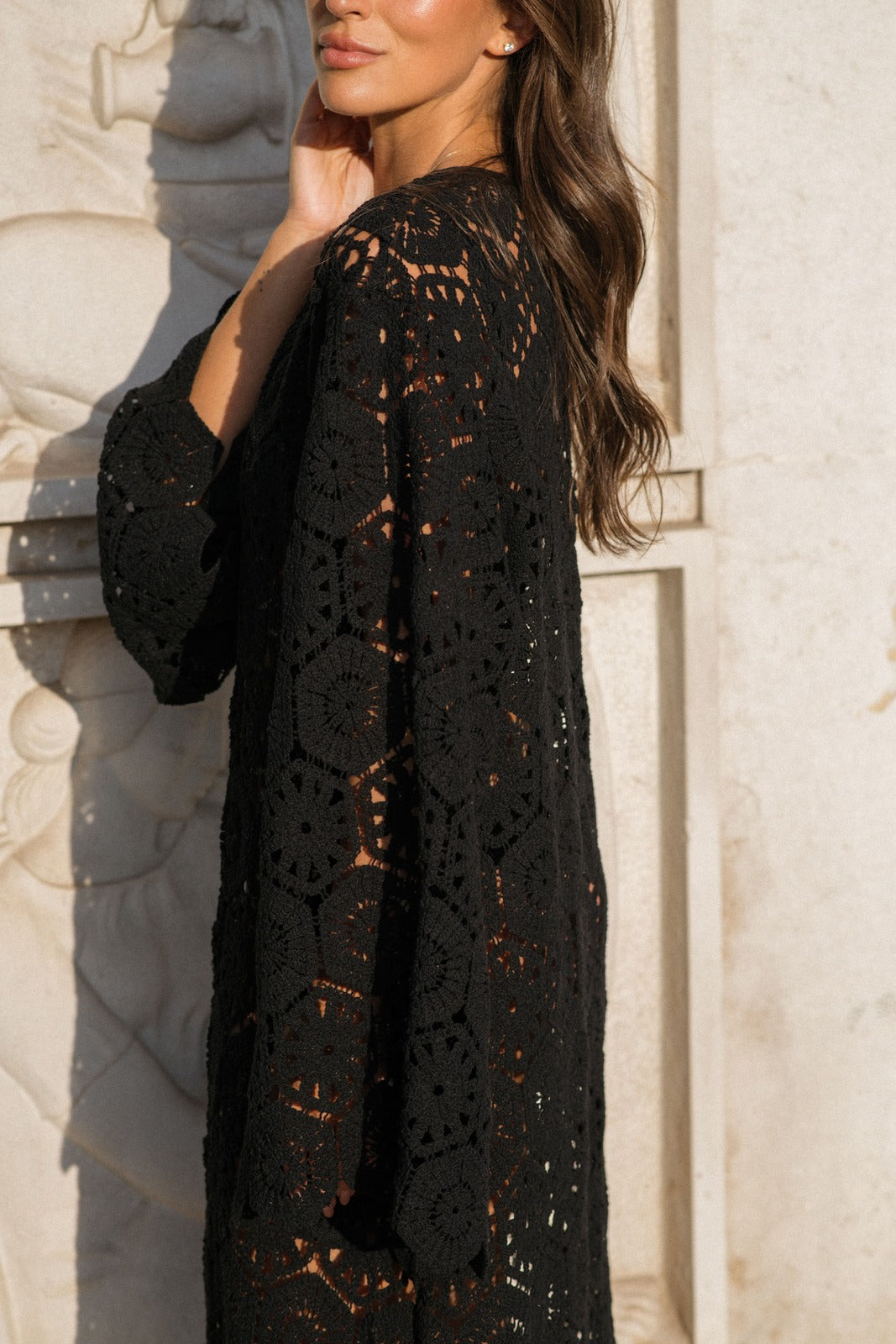 Zayra - Damen Langärmeliges Bestickung Kleid Maxi