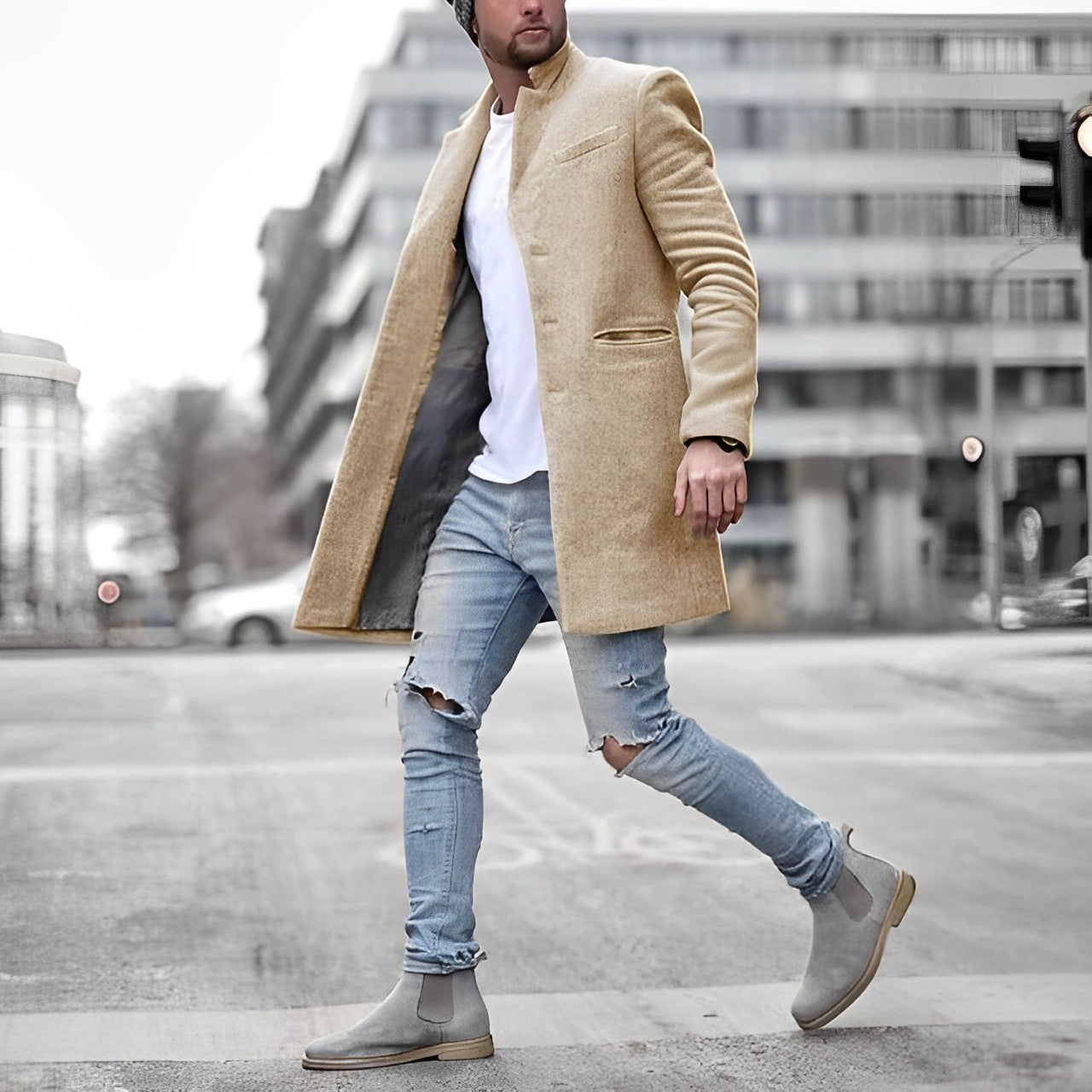 Herren Vielseitige Jacke Lang