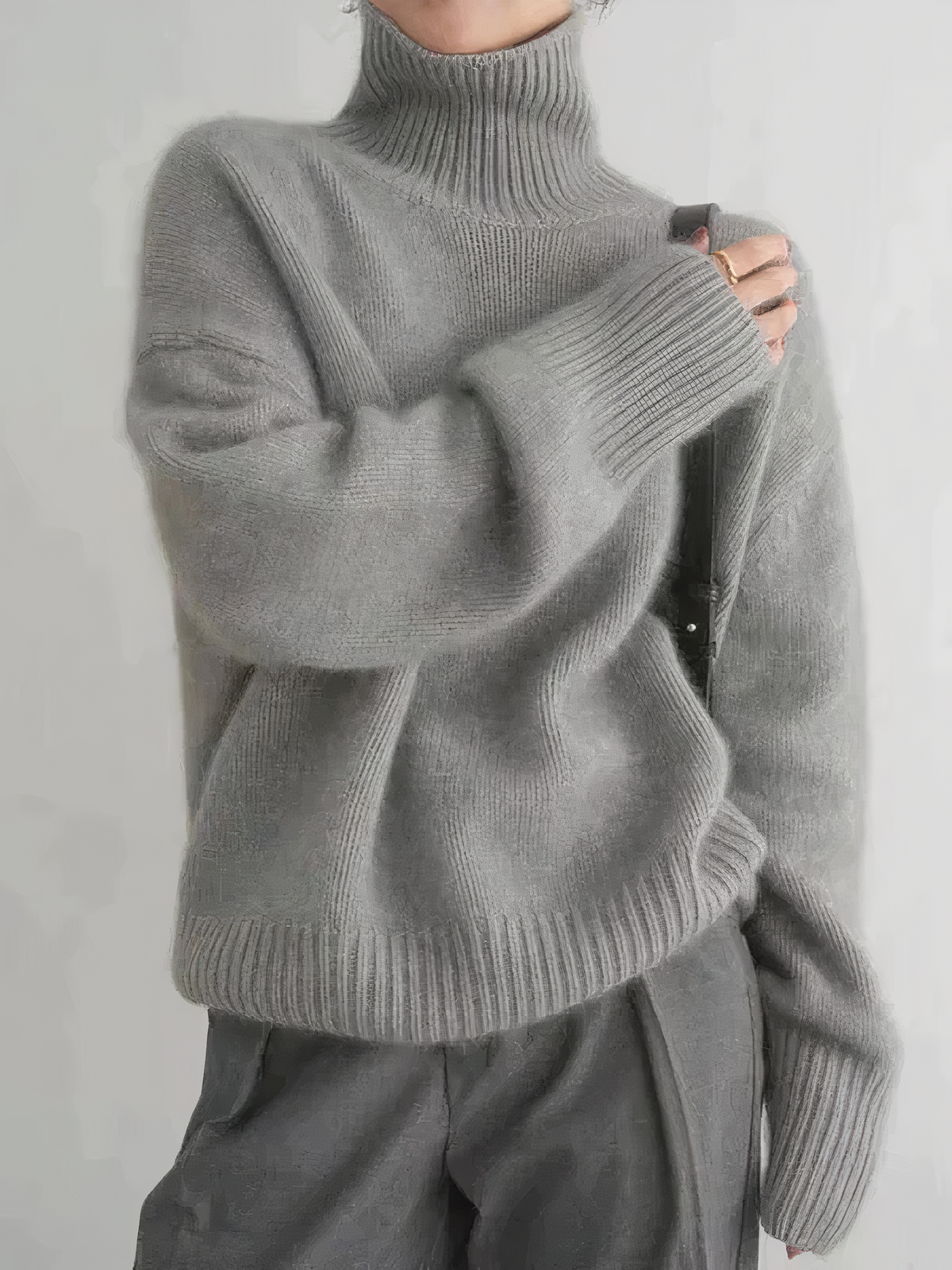 Damen Hochwertiger Rollkragenpullover Warm