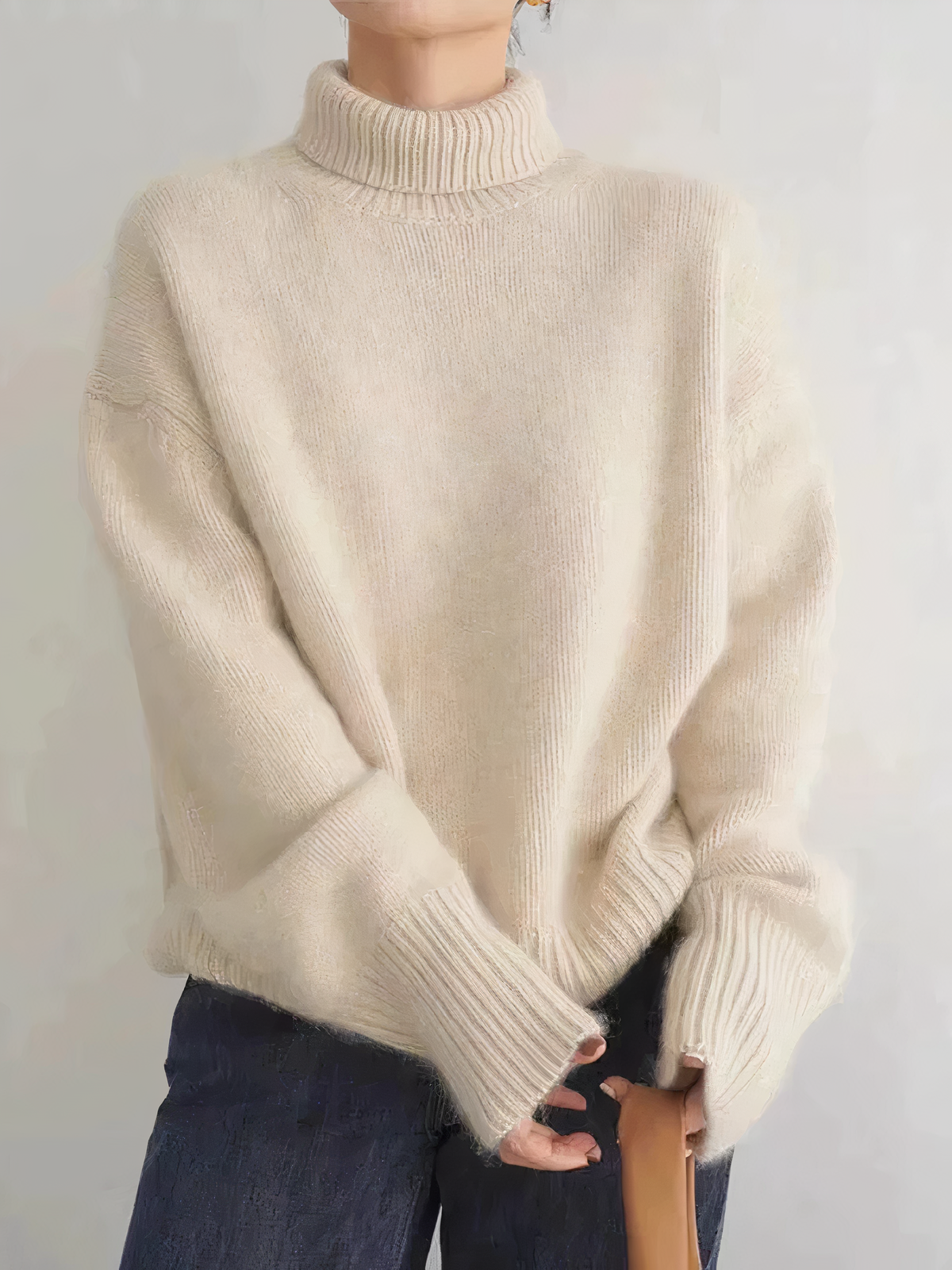 Damen Hochwertiger Rollkragenpullover Warm