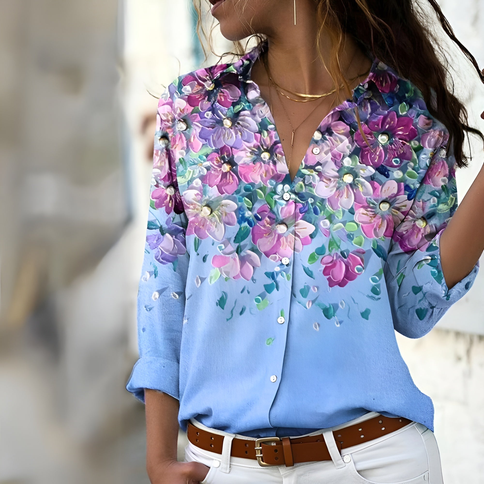 Pearl - Lässige Damen Bluse mit Muster