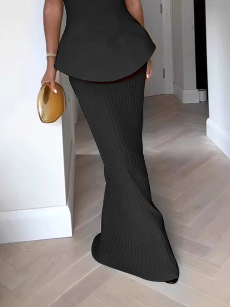 Zyanna - Damen Trägerloses Plissiertes Schößchenkleid