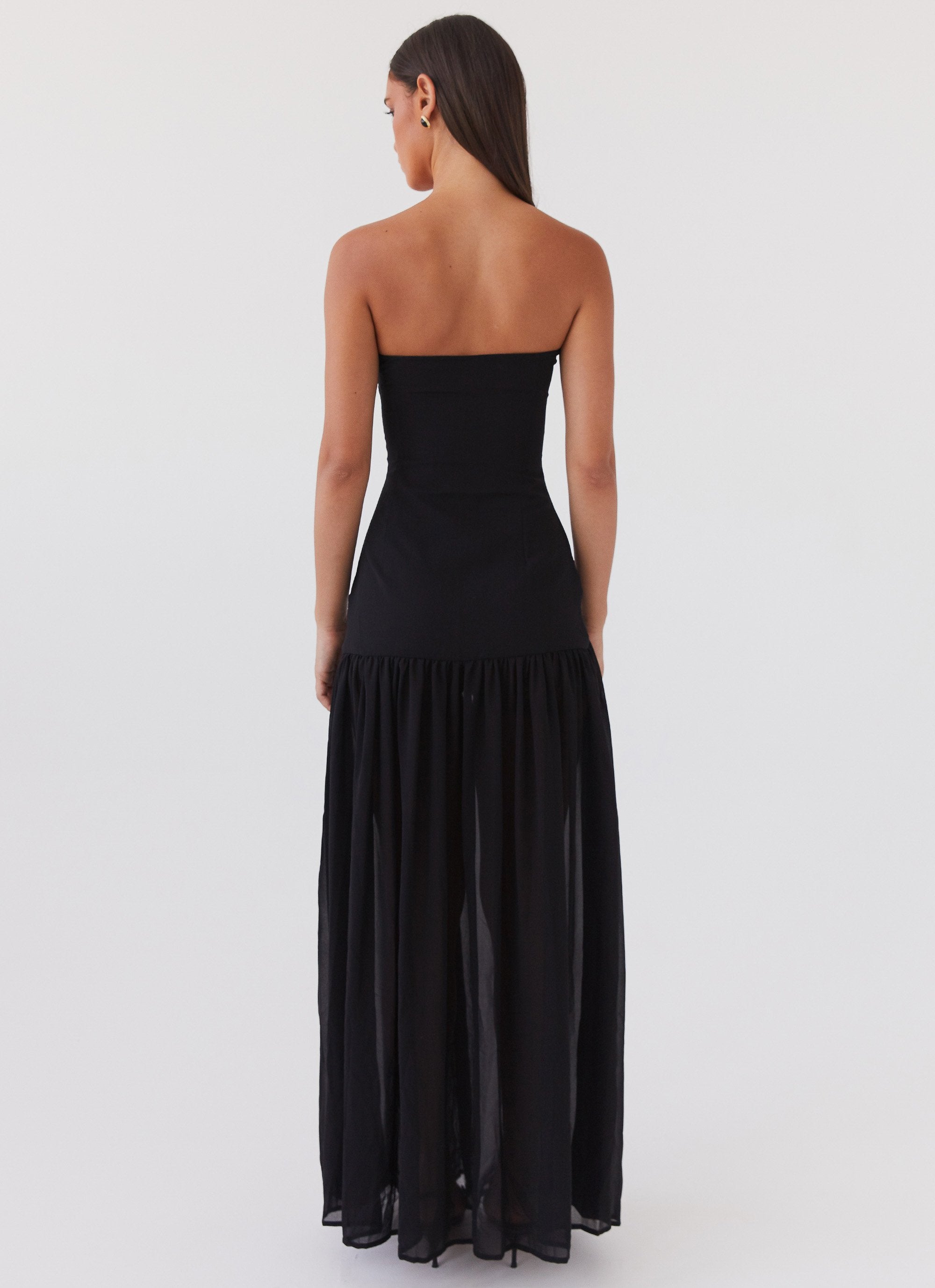 Zaya - Damen Trägerloses Fließendes Kleid Maxi