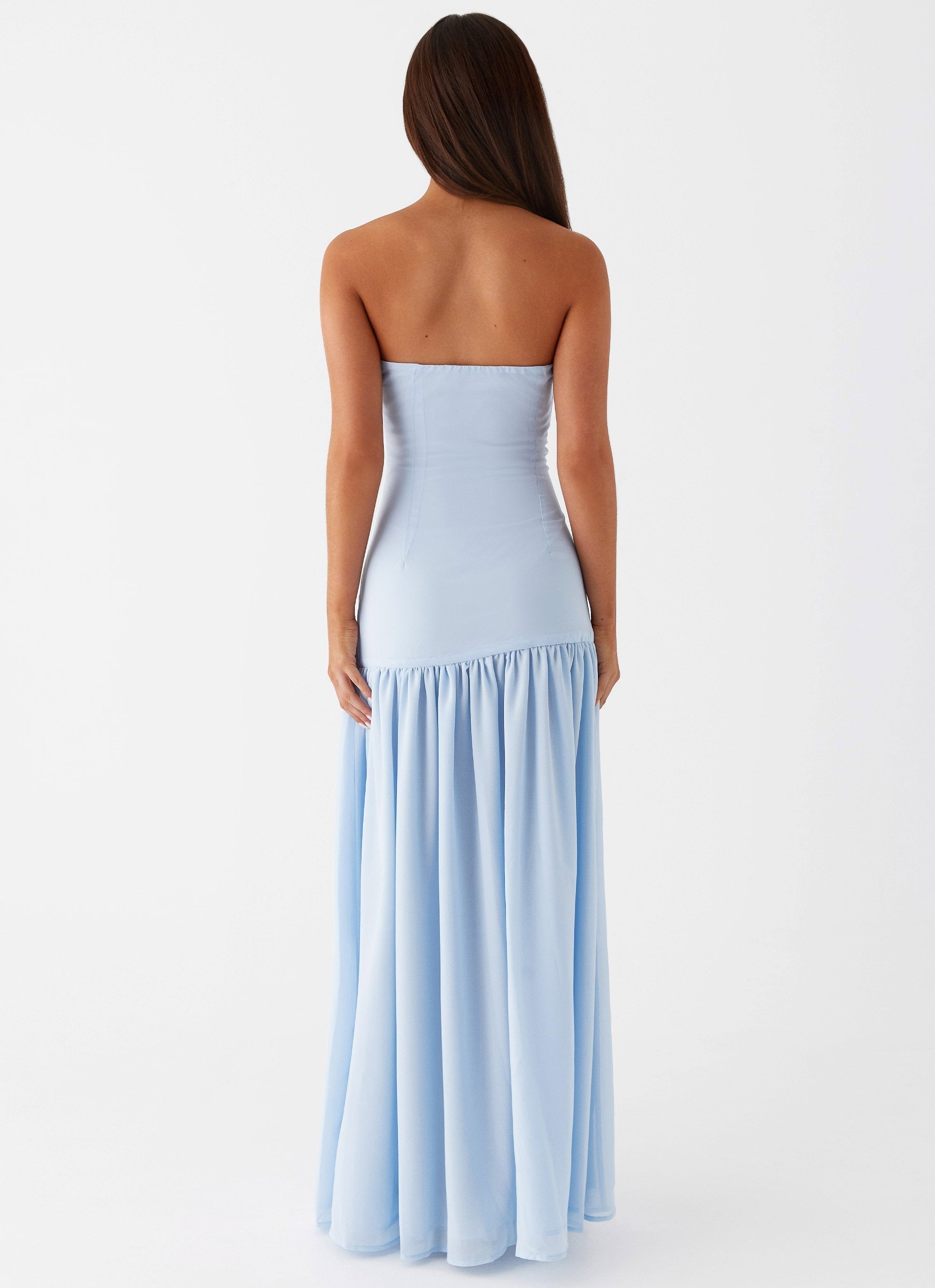 Zaya - Damen Trägerloses Fließendes Kleid Maxi