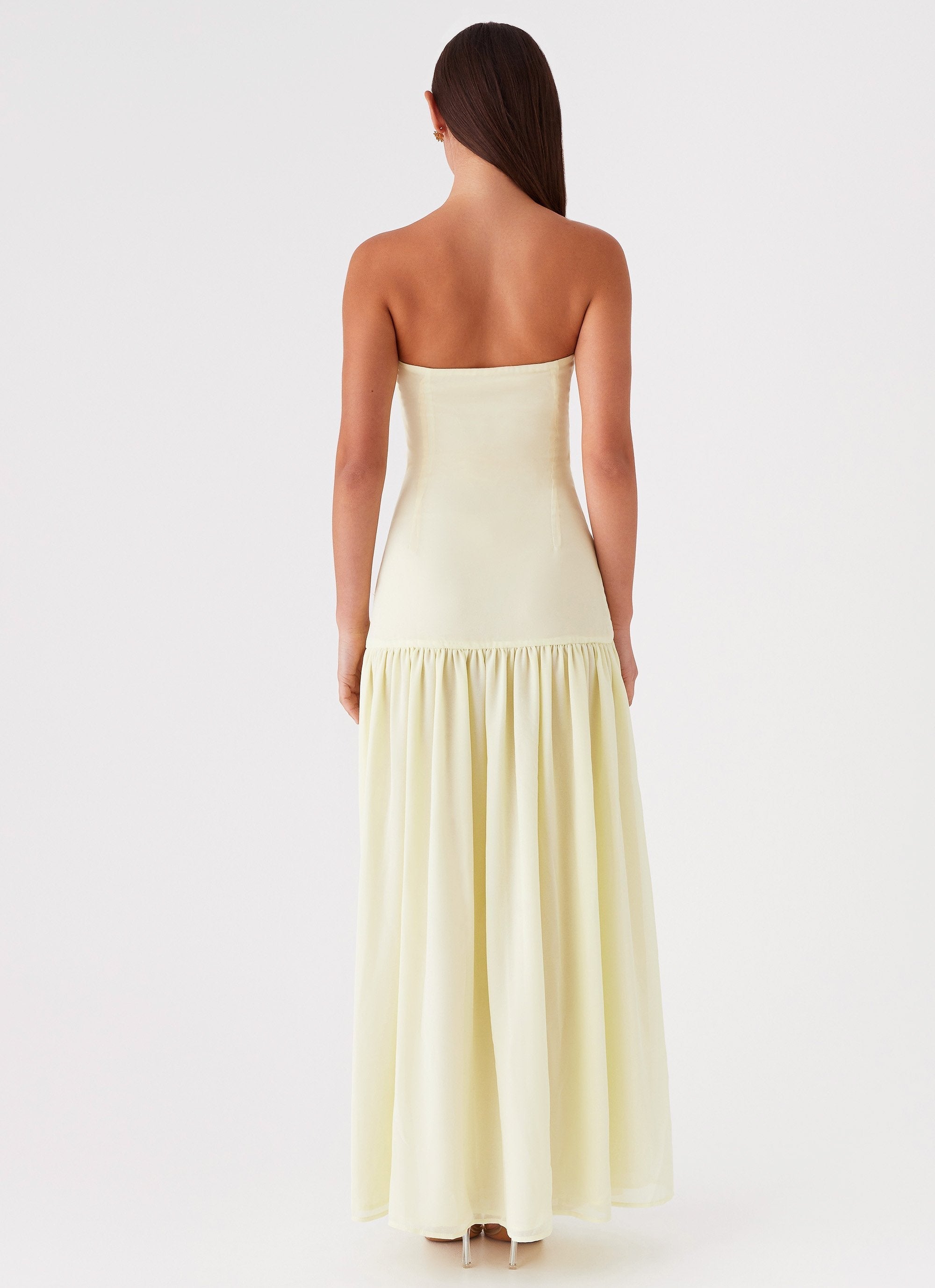 Zaya - Damen Trägerloses Fließendes Kleid Maxi