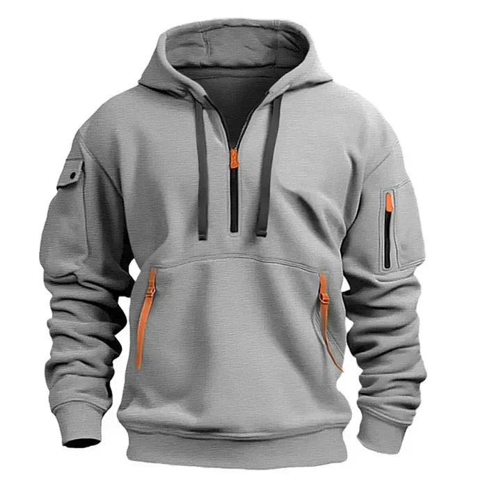 Herren Sportliche Kapuzenpullover mit Halbreißverschluss Outdoor