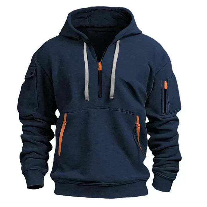 Herren Sportliche Kapuzenpullover mit Halbreißverschluss Outdoor