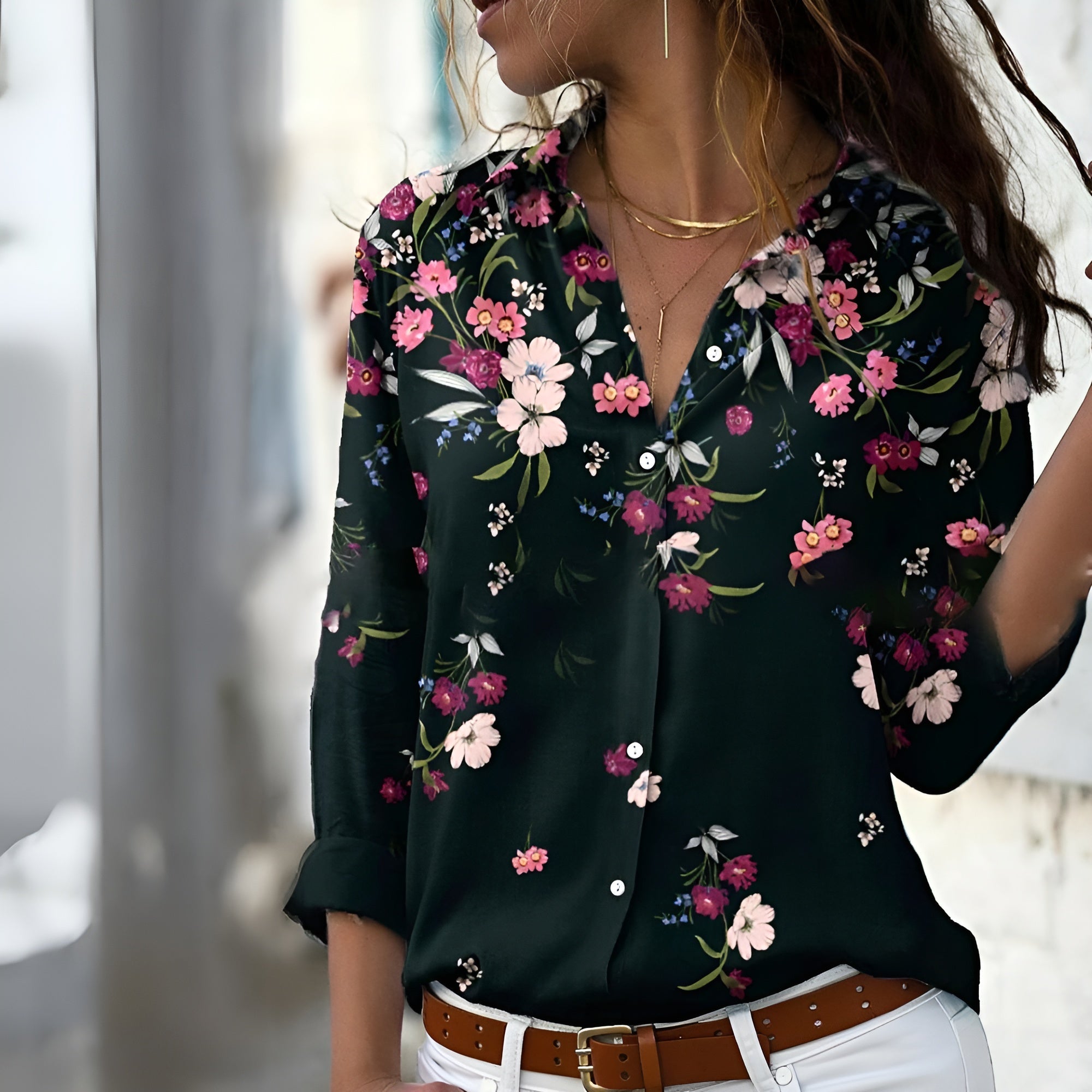Pearl - Lässige Damen Bluse mit Muster