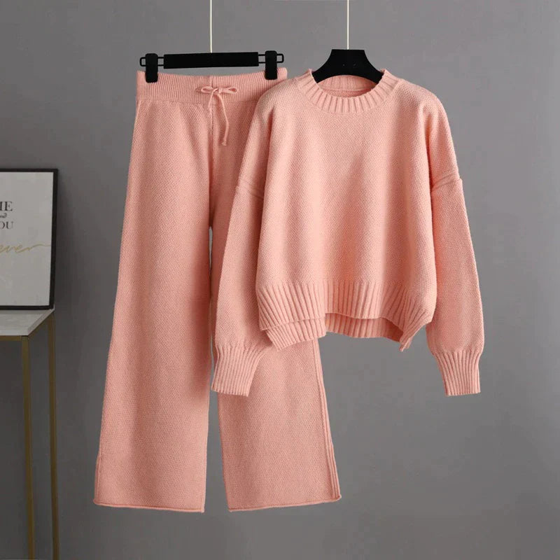 Brielle - Winterliches Strick-Duo: Pullover & Weite-Hose-Set