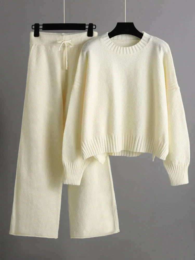 Brielle - Winterliches Strick-Duo: Pullover & Weite-Hose-Set