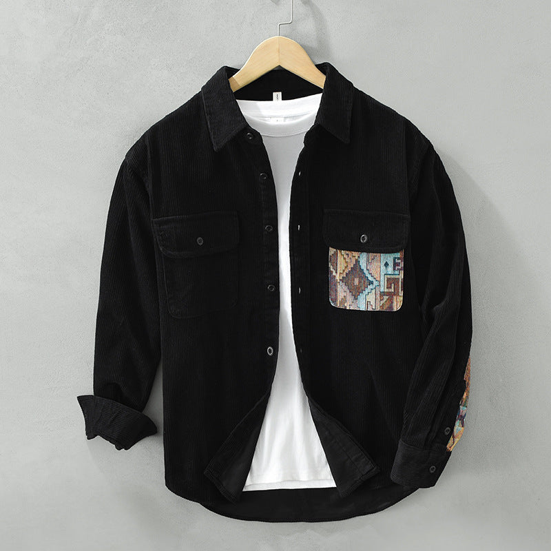Herren Stilvolles Langarmhemd Vintage
