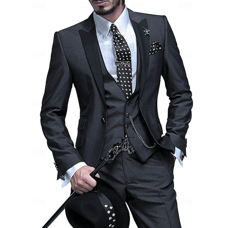 Herren Business Dreiteiliges Set Mit Weste