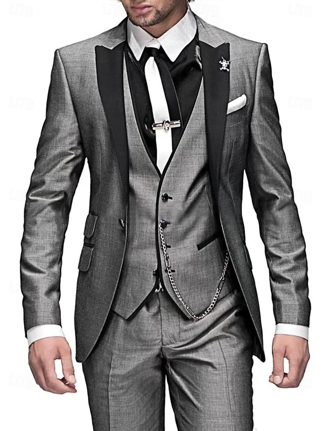 Herren Business Dreiteiliges Set Mit Weste