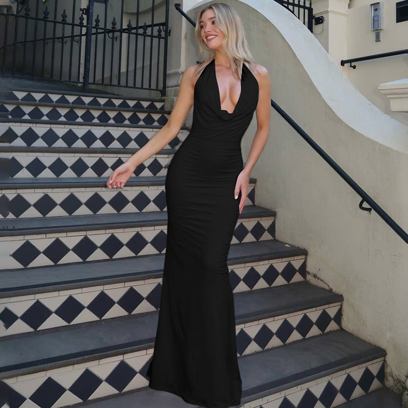 Soraya - Damen Neckholder-Kleid Maxi