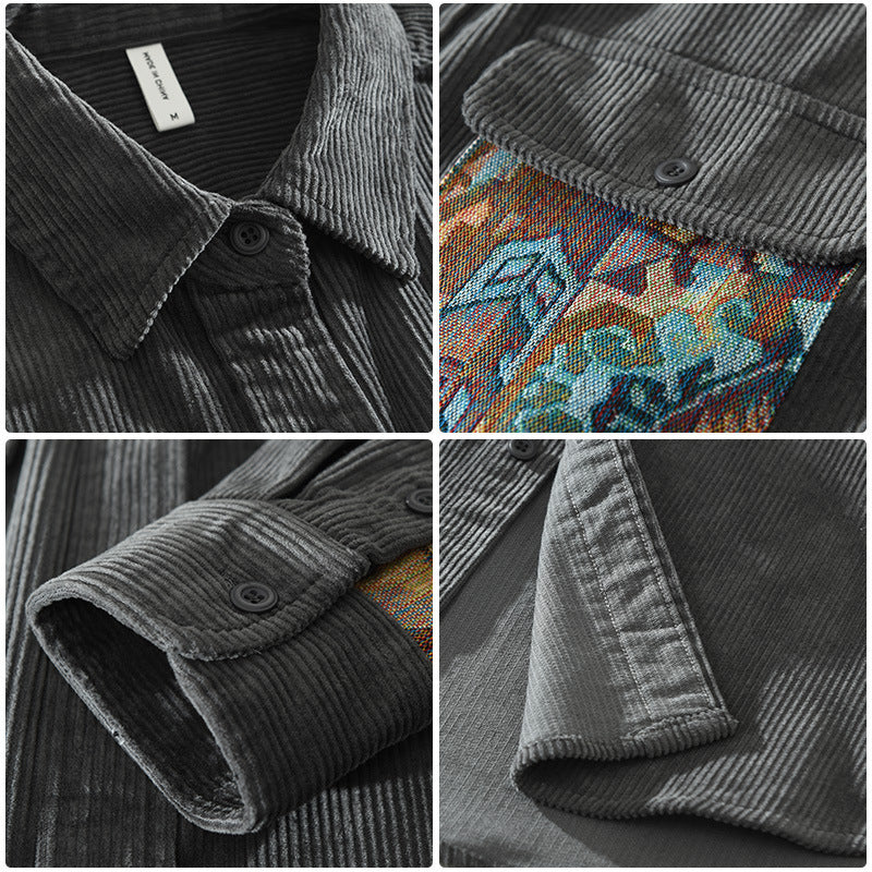 Herren Stilvolles Langarmhemd Vintage