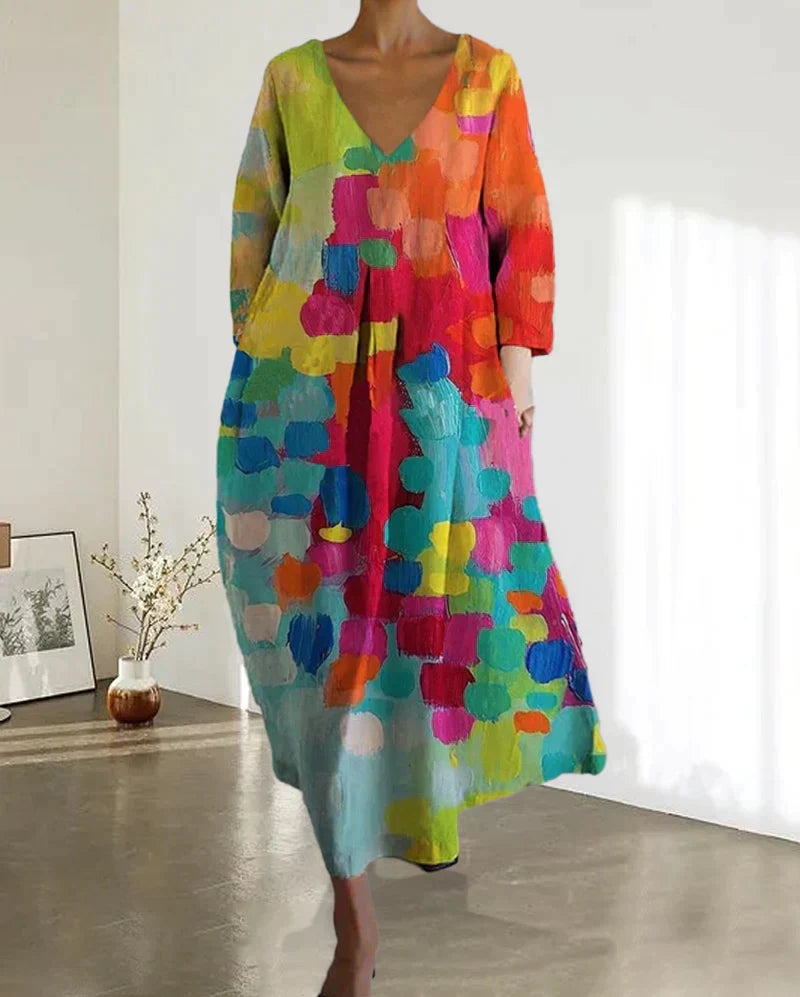 Nola - Buntes bedrucktes Kleid für Damen