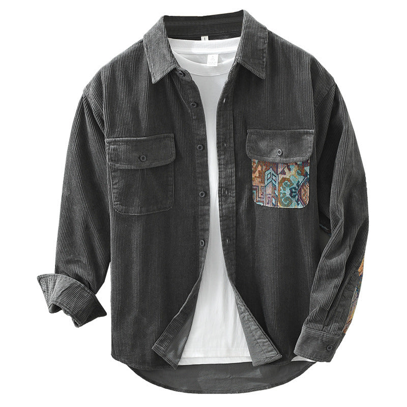 Herren Stilvolles Langarmhemd Vintage