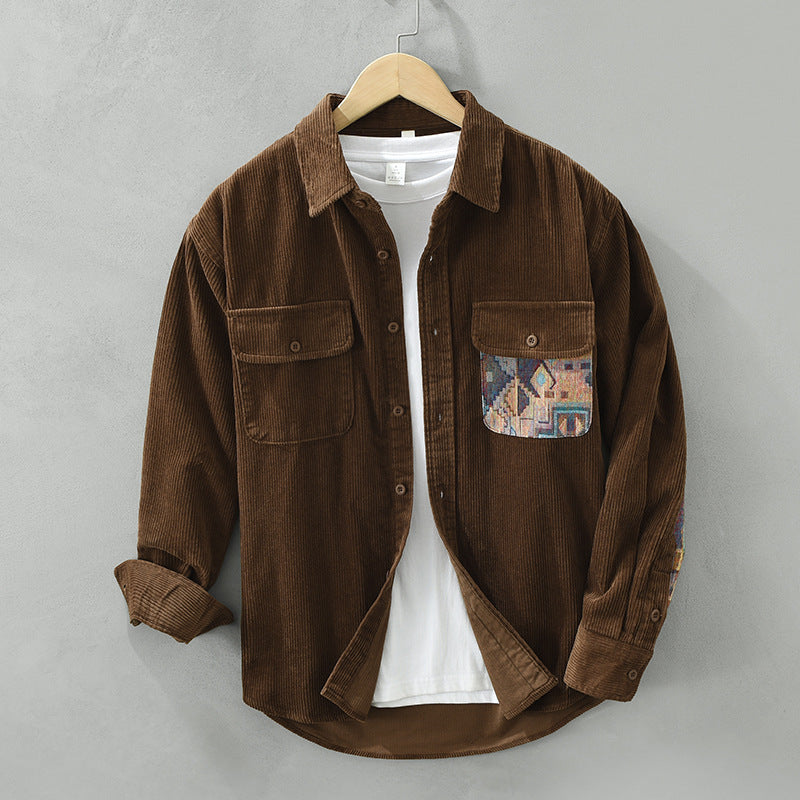 Herren Stilvolles Langarmhemd Vintage