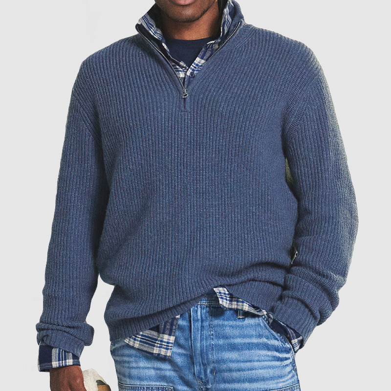 Herren Lässiges Pullover mit Reißverschluss