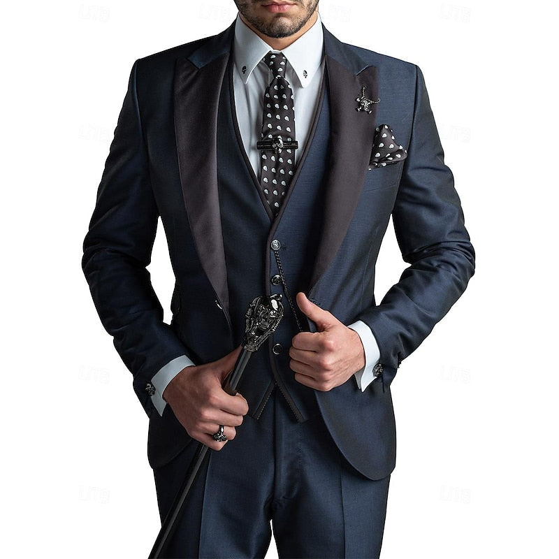 Herren Business Dreiteiliges Set Mit Weste