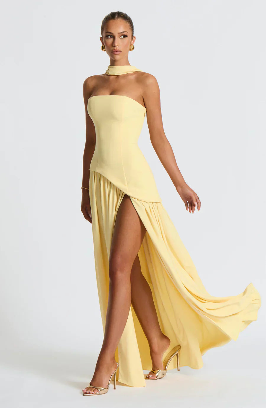 Micah | Elegantes Langes Kleid mit Schlitz