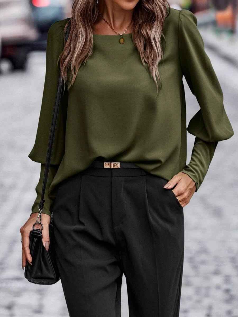 Damen Langärmelige Bluse Modisch