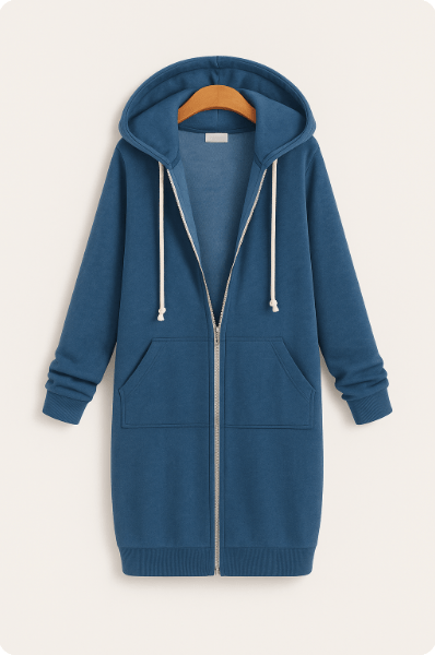 Damen Knielanger Hoodie Warme