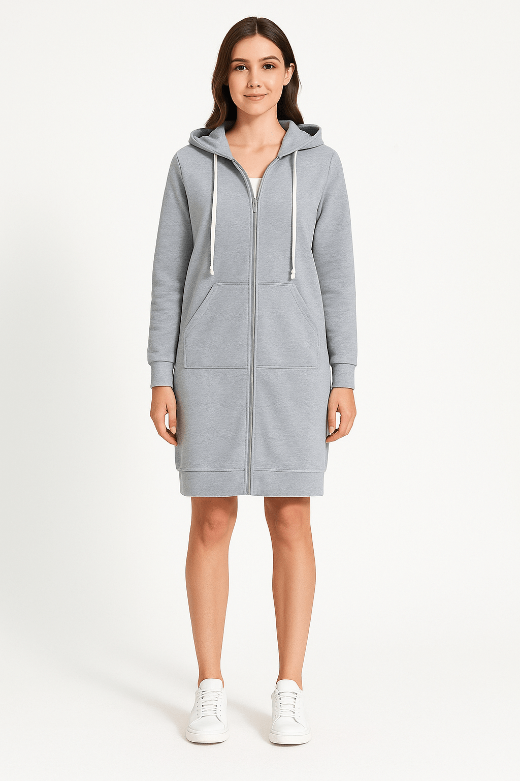 Damen Knielanger Hoodie Warme