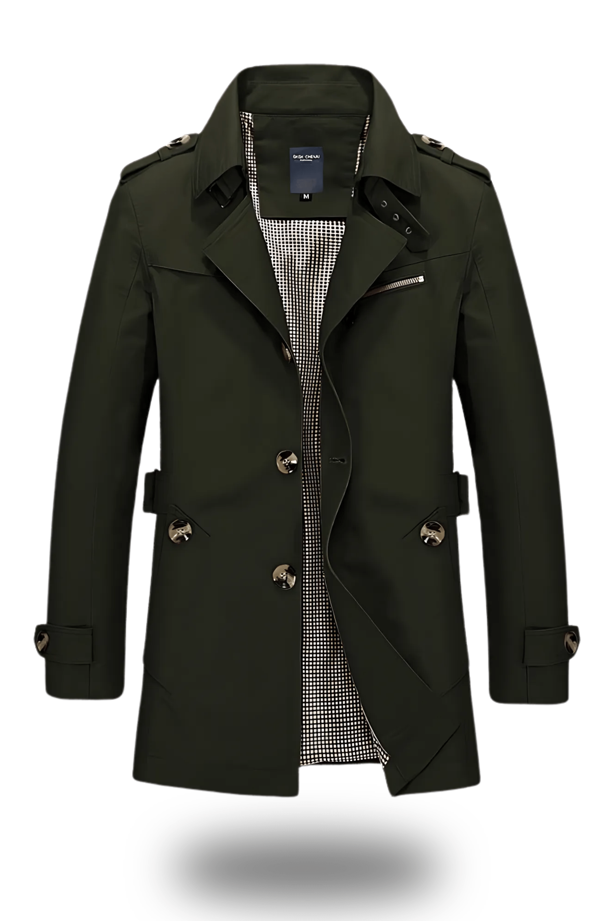 Herren Trenchcoat mit Umgelegtem Kragen Winter