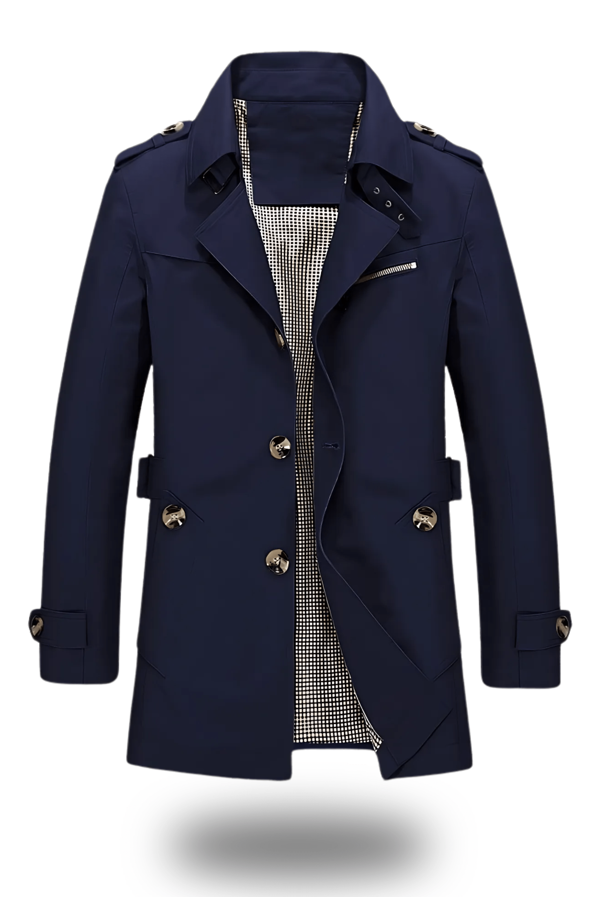 Herren Trenchcoat mit Umgelegtem Kragen Winter