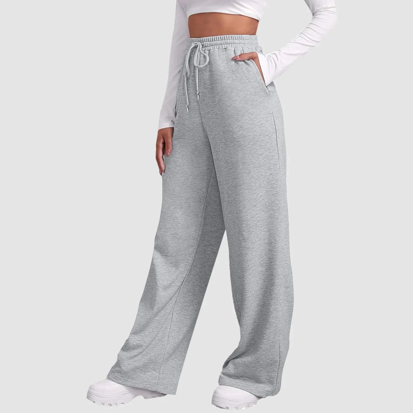 Damen Weitbeinige Jogginghosen Leichte