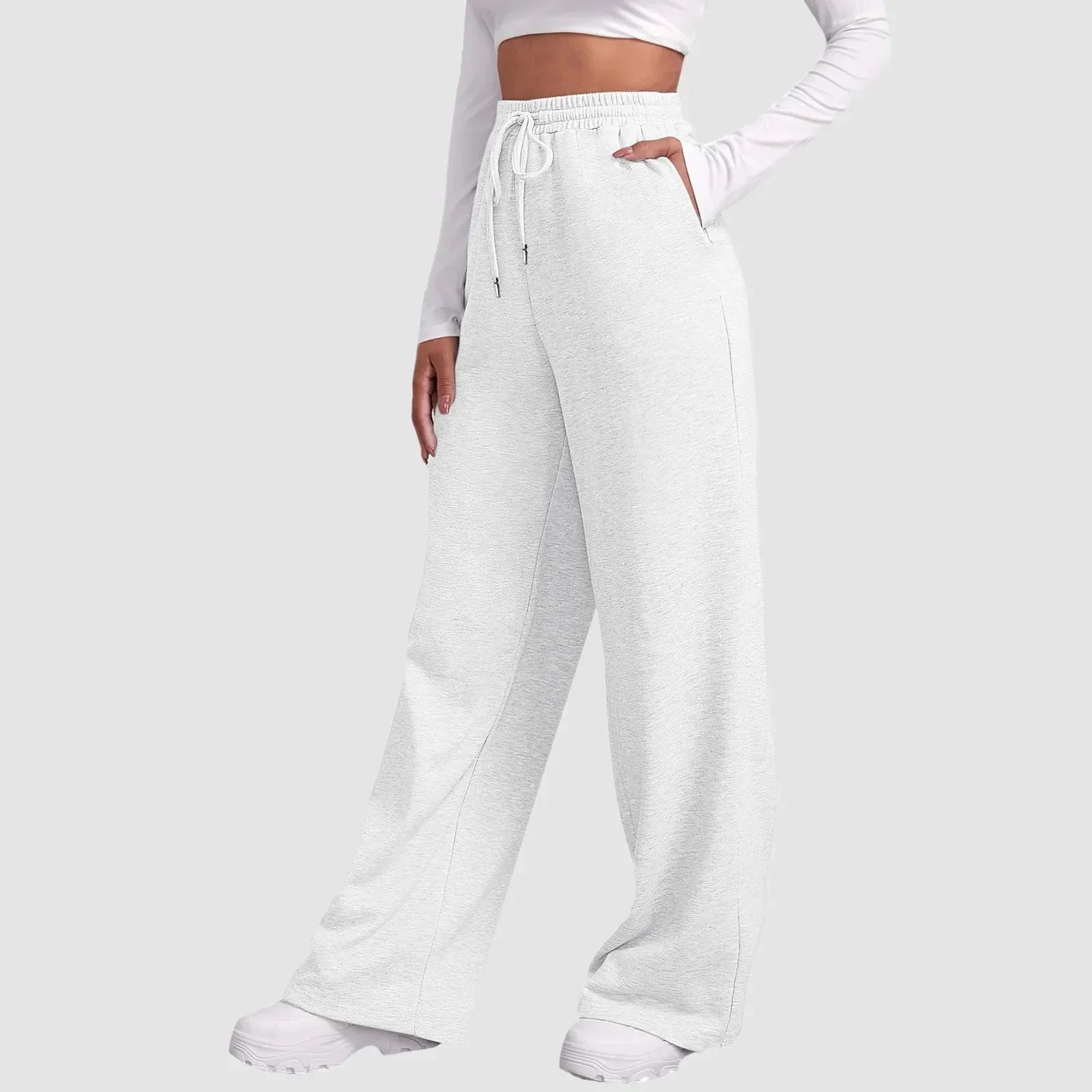 Damen Weitbeinige Jogginghosen Leichte