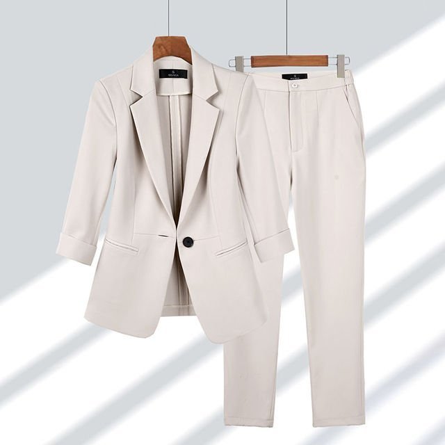 Damen Blazer und Hosen Set Slim fit